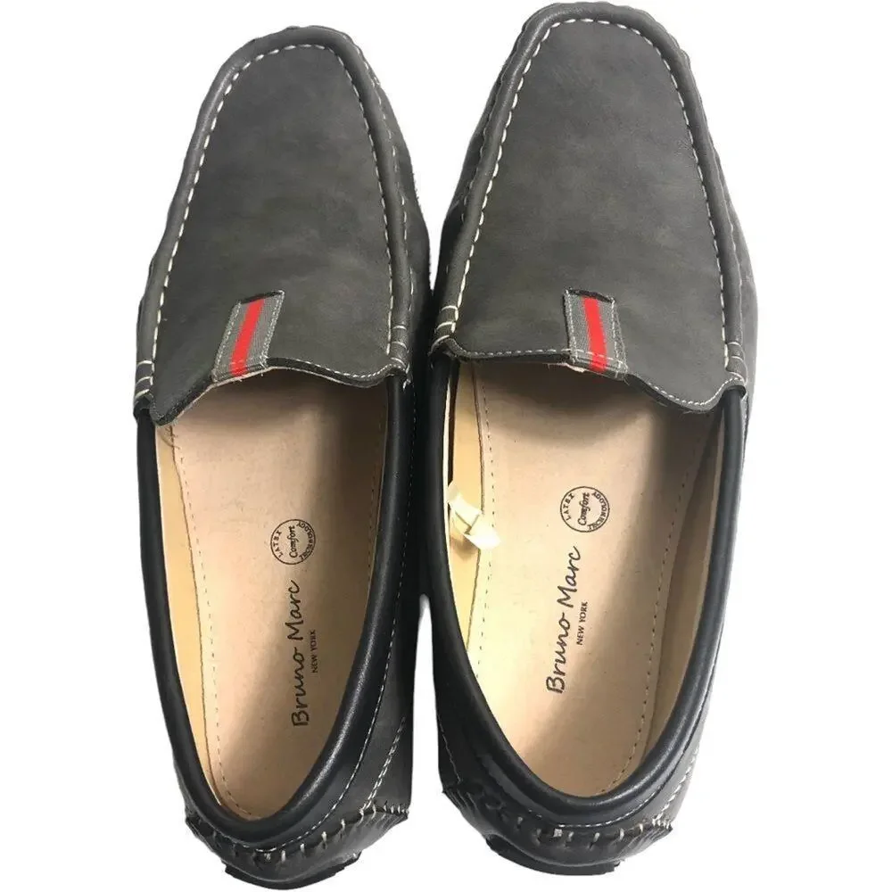 Bruno Marc Gray Penny Loafers Moccasins